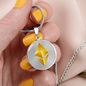 Ethereum Cryptocurrency Black Gold Circle Necklace Stainless Steel or 18k Gold 18-22"-Express Your Love Gifts