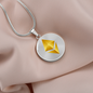 Ethereum Cryptocurrency Black Gold Circle Necklace Stainless Steel or 18k Gold 18-22"-Express Your Love Gifts