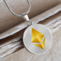 Ethereum Cryptocurrency Black Gold Circle Necklace Stainless Steel or 18k Gold 18-22"-Express Your Love Gifts