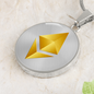 Ethereum Cryptocurrency Black Gold Circle Necklace Stainless Steel or 18k Gold 18-22"-Express Your Love Gifts
