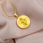 Ethereum Cryptocurrency Black Gold Circle Necklace Stainless Steel or 18k Gold 18-22"-Express Your Love Gifts