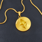 Ethereum Cryptocurrency Black Gold Circle Necklace Stainless Steel or 18k Gold 18-22"-Express Your Love Gifts