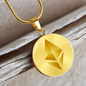 Ethereum Cryptocurrency Black Gold Circle Necklace Stainless Steel or 18k Gold 18-22"-Express Your Love Gifts