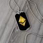 Ethereum Cryptocurrency Black Gold Crypto Necklace Stainless Steel or 18k Gold Dog Tag 24" Chain-Express Your Love Gifts