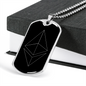 Ethereum Cryptocurrency White Crypto Necklace Stainless Steel or 18k Gold Dog Tag 24" Chain-Express Your Love Gifts