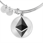 Ethereum (ETH) Bracelet Stainless Steel or 18k Gold Circle Bangle-Express Your Love Gifts