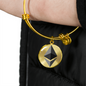 Ethereum (ETH) Bracelet Stainless Steel or 18k Gold Circle Bangle-Express Your Love Gifts