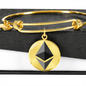 Ethereum (ETH) Bracelet Stainless Steel or 18k Gold Circle Bangle-Express Your Love Gifts