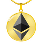 Ethereum (ETH) Circle Necklace Stainless Steel or 18k Gold 18-22"-Express Your Love Gifts