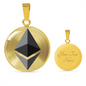 Ethereum (ETH) Circle Necklace Stainless Steel or 18k Gold 18-22"-Express Your Love Gifts