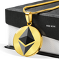 Ethereum (ETH) Circle Necklace Stainless Steel or 18k Gold 18-22"-Express Your Love Gifts