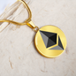 Ethereum (ETH) Circle Necklace Stainless Steel or 18k Gold 18-22"-Express Your Love Gifts
