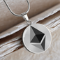 Ethereum (ETH) Circle Necklace Stainless Steel or 18k Gold 18-22"-Express Your Love Gifts