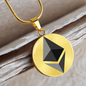Ethereum (ETH) Circle Necklace Stainless Steel or 18k Gold 18-22"-Express Your Love Gifts