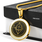 Ethereum Gold Circle Necklace Stainless Steel or 18k Gold 18-22"-Express Your Love Gifts