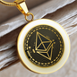 Ethereum Gold Circle Necklace Stainless Steel or 18k Gold 18-22"-Express Your Love Gifts