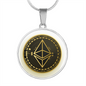Ethereum Gold Circle Necklace Stainless Steel or 18k Gold 18-22"-Express Your Love Gifts
