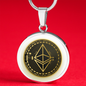 Ethereum Gold Circle Necklace Stainless Steel or 18k Gold 18-22"-Express Your Love Gifts