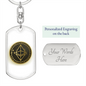 Ethereum Gold Crypto Cryptocurrency Keychain Stainless Steel or 18k Gold Dog Tag Keyring-Express Your Love Gifts