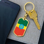 Ethiopia Flag Keychain Dog Tag Stainless Steel or 18k Gold-Express Your Love Gifts
