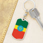 Ethiopia Flag Keychain Dog Tag Stainless Steel or 18k Gold-Express Your Love Gifts