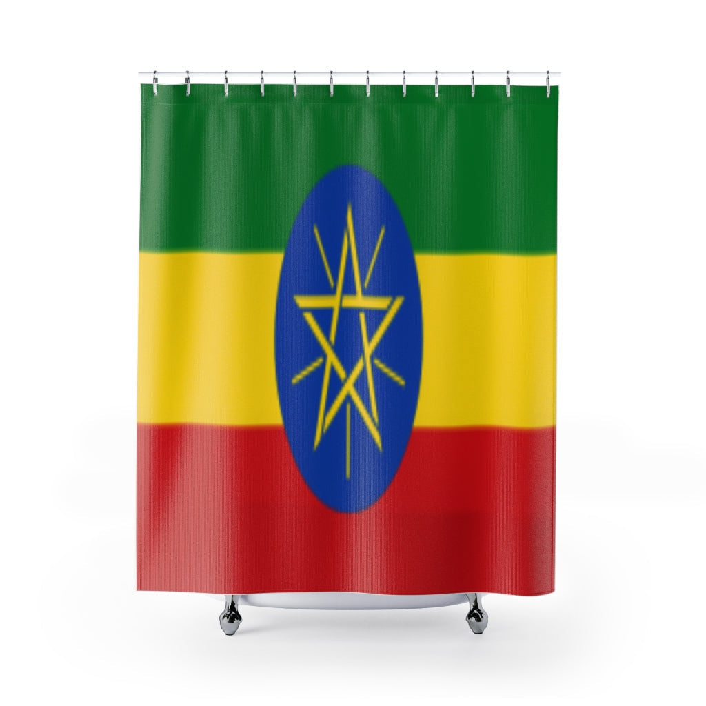 Ethiopia Flag Stylish Design 71" x 74" Elegant Waterproof Shower Curtain for a Spa-like Bathroom Paradise Exceptional Craftsmanship-Express Your Love Gifts