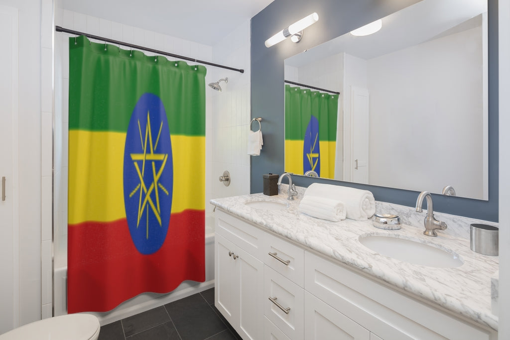 Ethiopia Flag Stylish Design 71" x 74" Elegant Waterproof Shower Curtain for a Spa-like Bathroom Paradise Exceptional Craftsmanship-Express Your Love Gifts
