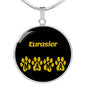 Eurasier Mama Circle Necklace Stainless Steel or 18k Gold 18-22" Dog Owner Lover-Express Your Love Gifts