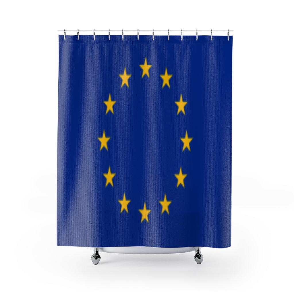European Union Flag Stylish Design 71" x 74" Elegant Waterproof Shower Curtain for a Spa-like Bathroom Paradise Exceptional Craftsmanship-Express Your Love Gifts