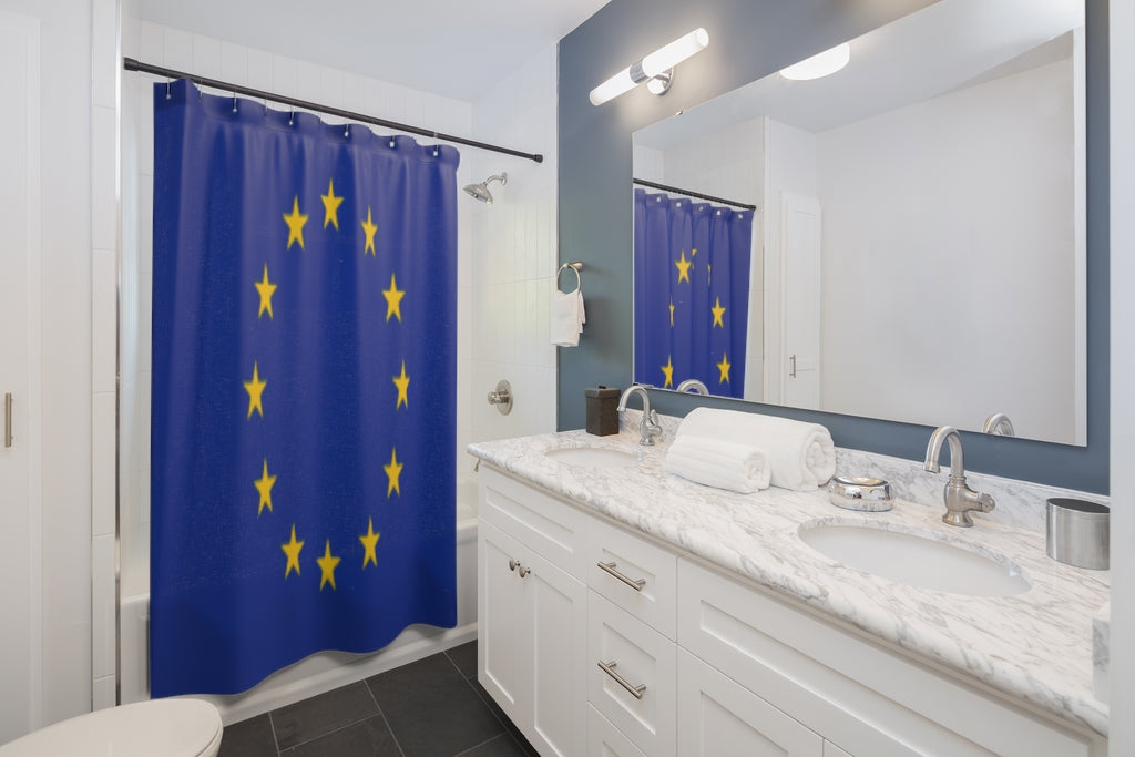 European Union Flag Stylish Design 71" x 74" Elegant Waterproof Shower Curtain for a Spa-like Bathroom Paradise Exceptional Craftsmanship-Express Your Love Gifts