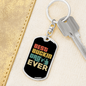 Ever Best Buckin' Dad Keychain Stainless Steel or 18k Gold Dog Tag Keyring-Express Your Love Gifts