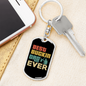 Ever Best Buckin' Dad Keychain Stainless Steel or 18k Gold Dog Tag Keyring-Express Your Love Gifts