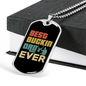 Ever Best Buckin' Dad Necklace Stainless Steel or 18k Gold Dog Tag 24" Chain-Express Your Love Gifts