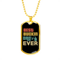 Ever Best Buckin' Dad Necklace Stainless Steel or 18k Gold Dog Tag 24" Chain-Express Your Love Gifts