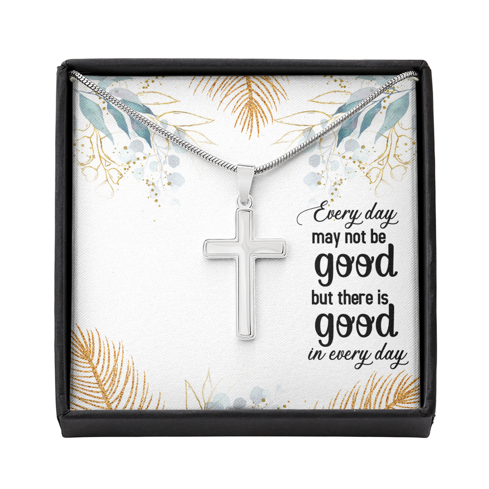 Every Day May Not Be Good Cross Card Necklace w Stainless Steel Pendant-Express Your Love Gifts