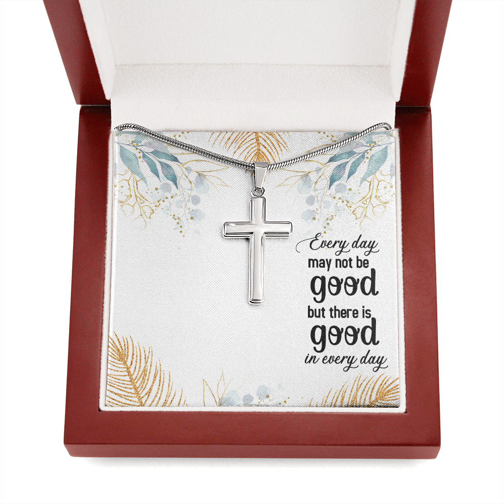 Every Day May Not Be Good Cross Card Necklace w Stainless Steel Pendant-Express Your Love Gifts