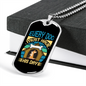 Every Dog Day Blue Necklace Stainless Steel or 18k Gold Dog Tag 24" Chain-Express Your Love Gifts