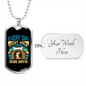 Every Dog Day Blue Necklace Stainless Steel or 18k Gold Dog Tag 24" Chain-Express Your Love Gifts
