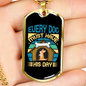 Every Dog Day Blue Necklace Stainless Steel or 18k Gold Dog Tag 24" Chain-Express Your Love Gifts