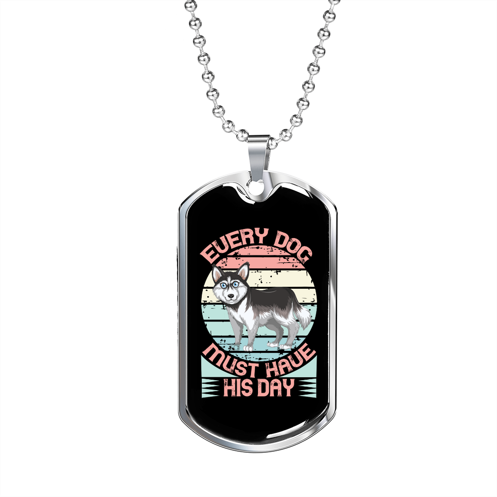 Every Dog Day Pink Necklace Stainless Steel or 18k Gold Dog Tag 24" Chain-Express Your Love Gifts