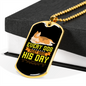 Every Dog Day Sleeping Dog Necklace Stainless Steel or 18k Gold Dog Tag 24" Chain-Express Your Love Gifts
