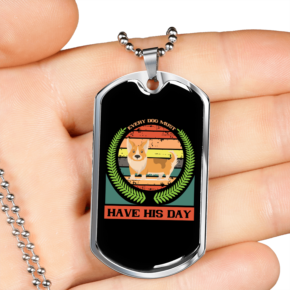 Every Dog Must Have Circle Necklace Stainless Steel or 18k Gold Dog Tag 24" Chain-Express Your Love Gifts