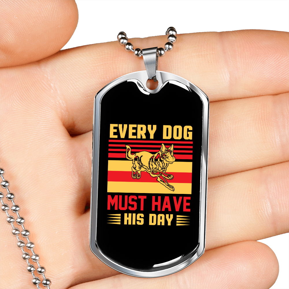 Every Dog Must Have Gold Necklace Stainless Steel or 18k Gold Dog Tag 24" Chain-Express Your Love Gifts