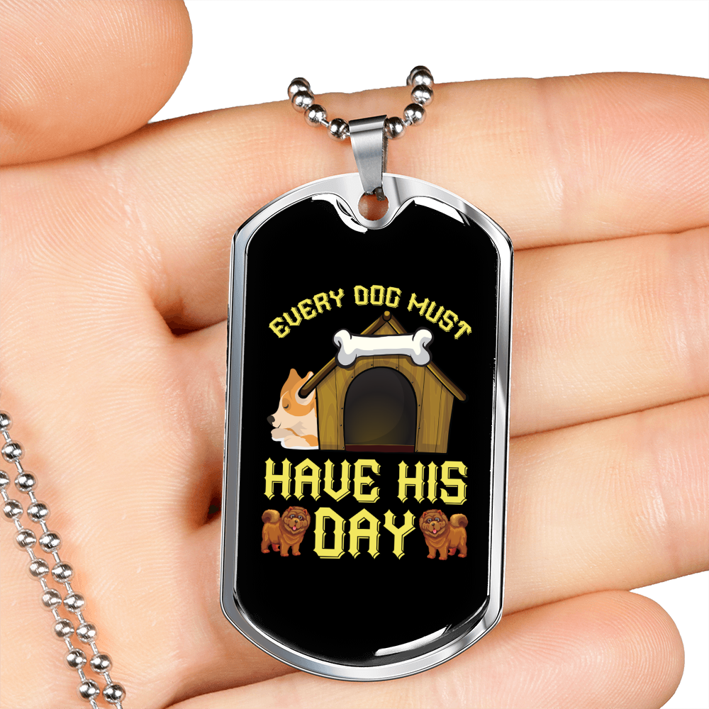 Every Dog Must Have Necklace Stainless Steel or 18k Gold Dog Tag 24" Chain-Express Your Love Gifts