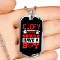 Every Puppy Red Necklace Stainless Steel or 18k Gold Dog Tag 24" Chain-Express Your Love Gifts
