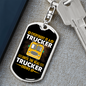 Everybody Is A Trucker Swivel Keychain Dog Tag Stainless Steel or 18k Gold-Express Your Love Gifts
