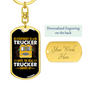 Everybody Is A Trucker Swivel Keychain Dog Tag Stainless Steel or 18k Gold-Express Your Love Gifts