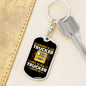 Everybody Is A Trucker Swivel Keychain Dog Tag Stainless Steel or 18k Gold-Express Your Love Gifts