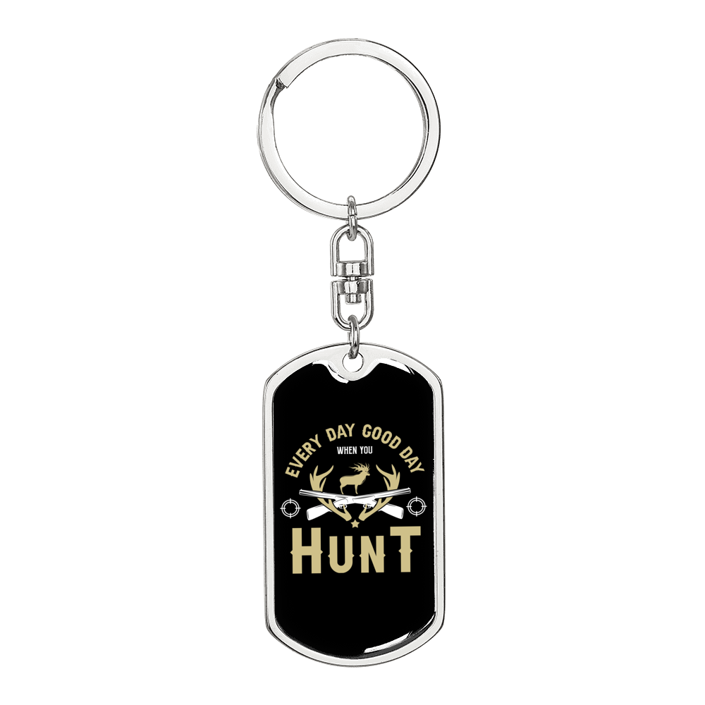 Everyday Hunter'S Keychain Gift Stainless Steel or 18k Gold Dog Tag Keyring-Express Your Love Gifts