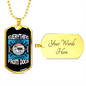 Everything I Know Blue Necklace Stainless Steel or 18k Gold Dog Tag 24" Chain-Express Your Love Gifts